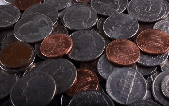 Pile of American coins